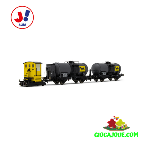 Rivarossi HR2877 - ''AGIP'' automotore da manovra 'Sogliola' ABL livrea gialla con due carri cisterna, ep.III in vendita da Gioca Joué