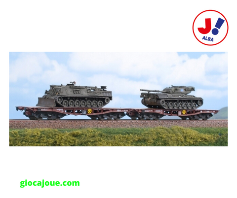Acme 45115 - Set di  due carri FS Rlmmp-t caricati con carri armati Leopard. Epoca V, in vendita da Gioca Joué