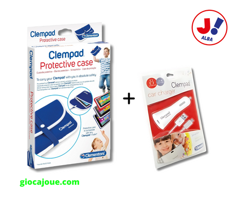 Clementoni - Bundle Clempad: Protective case + Car Charger, in vendita da Gioca Joué