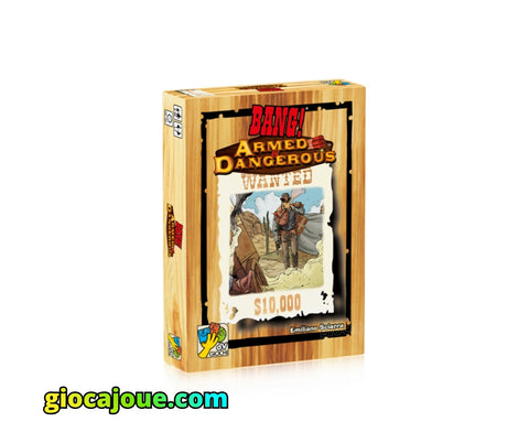 Bang!, espansione "Armed & Dangerous", board game, vista frontale della scatola del gioco
