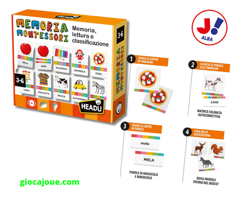 Headu IT57281 - Memoria Montessori: memoria, lettura e classificazione, in vendita da Gioca Joué