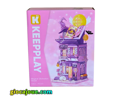Keepplay: Magical Neighborhood - Magica Casa della Divinazione, mattoncini compatibili con Lego, vista frontale della scatola