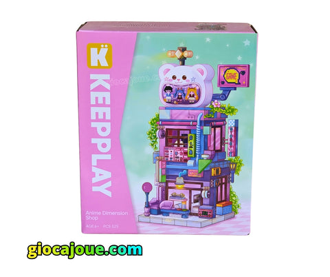 Keepplay: Magical Neighborhood - Negozio di Fumetti, mattoncini compatibili Lego, vista frontale della scatola