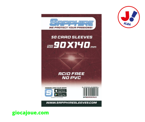 Sapphire Sleeves - Bustine Protettive Sapphire BORDEAUX (90x140), in vendita da Gioca Joué