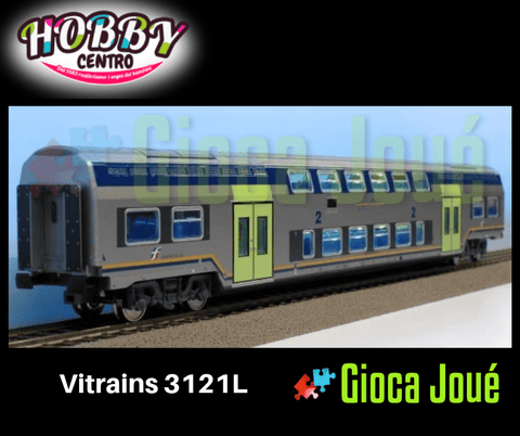 Vitrains 3121L -  Carr. due piani 2a cl. nuova livrea Trenitalia illuminata FS in vendita da Gioca Joué