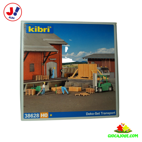 Kibri 38628 - Set AccessoriI Decorativi Trasporti: Pallet, Cassoni, Muletto scala H0 in vendita da Gioca Joué