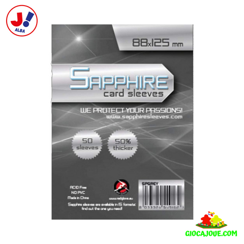 Sapphire Sleeves - Bustine Protettive Sapphire GREY (88x125) in vendita da Gioca Joué