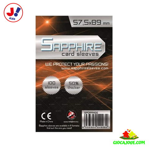 Sapphire Sleeves - Bustine Protettive Sapphire ORANGE (57,5x89) in vendita da Gioca Joué