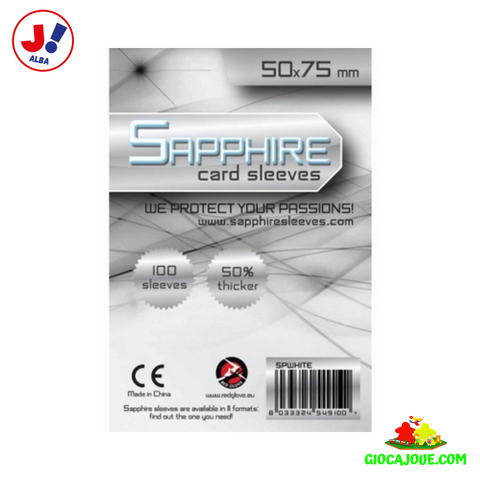 Sapphire Sleeves - Bustine Protettive Sapphire WHITE (50x75) in vendita da Gioca Joué