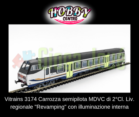 Vtrains 3174 -Carrozza semipilota 2 cl MDVC nella nuova livrea Regionale Trenitalia in vendita da Gioca Joué